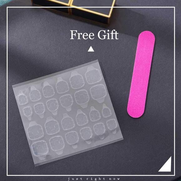 Blue Glossy Long Tapered Coffin Press On Nails Fake False 24 Pc Nail Set - Picture 2 of 8